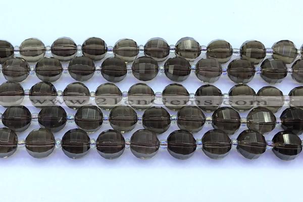 CME370 15 inches 10mm pumpkin smoky quartz beads