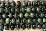 CME429 15 inches 8*12mm pumpkin golden obsidian gemstone beads