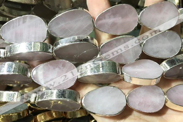 CME505 12 inches 18*28mm - 20*30mm flat teardrop rose quartz beads