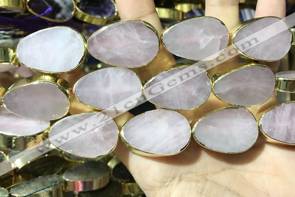 CME506 12 inches 18*28mm - 20*30mm flat teardrop rose quartz beads