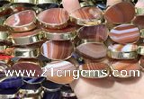 CME529 12 inches 18*28mm - 20*30mm flat teardrop banded agate beads