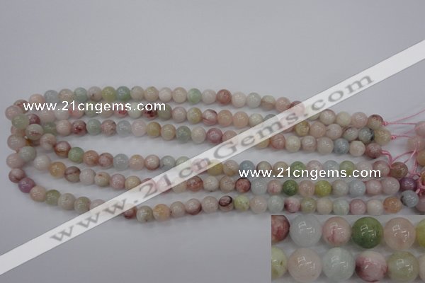 CMG111 15.5 inches 6mm round natural morganite beads wholesale