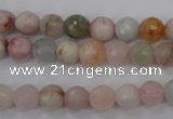 CMG122 15.5 inches 8mm faceted round natural morganite beads
