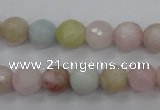 CMG123 15.5 inches 10mm faceted round natural morganite beads