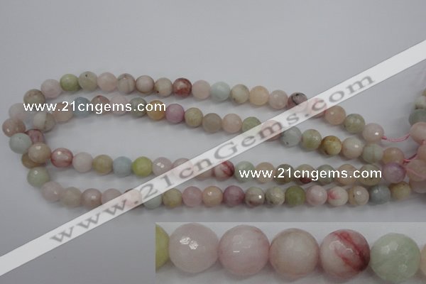 CMG123 15.5 inches 10mm faceted round natural morganite beads