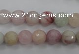 CMG124 15.5 inches 12mm faceted round natural morganite beads