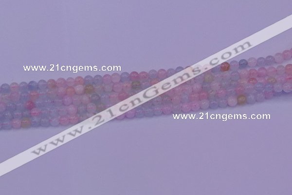 CMG140 15.5 inches 4mm round natural morganite gemstone beads