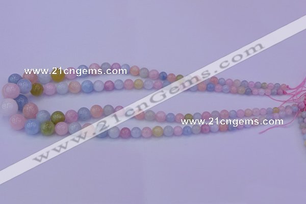 CMG149 15.5 inches 5mm - 14mm round natural morganite gemstone beads