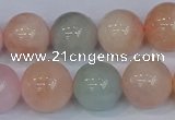 CMG175 15.5 inches 14mm round morganite gemstone beads wholesale