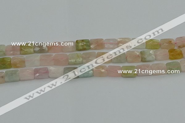 CMG180 15.5 inches 8*10mm faceetd rectangle morganite beads