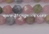 CMG201 15.5 inches 6mm faceted nuggets morganite gemstone beads