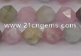 CMG203 15.5 inches 10mm faceted nuggets morganite gemstone beads