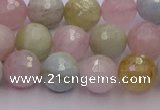 CMG211 15.5 inches 8mm faceted round morganite beads wholesale