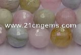 CMG212 15.5 inches 10mm faceted round morganite beads wholesale