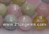 CMG213 15.5 inches 12mm faceted round morganite beads wholesale