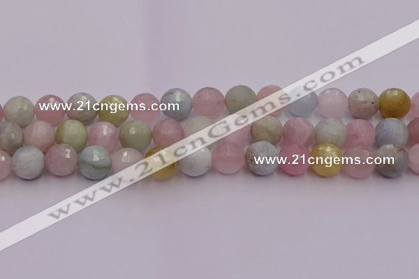 CMG213 15.5 inches 12mm faceted round morganite beads wholesale