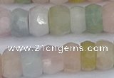 CMG218 15.5 inches 6*11mm faceted rondelle morganite beads
