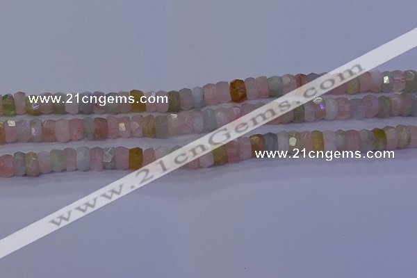 CMG220 15.5 inches 4*6mm faceted rondelle morganite beads