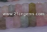 CMG223 15.5 inches 6*10mm faceted rondelle morganite beads