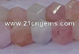 CMG226 15.5 inches 12*14mm - 14*16mm faceted nuggets morganite beads