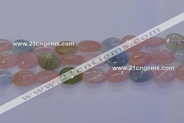 CMG233 15.5 inches 12*16mm flat teardrop morganite beads wholesale