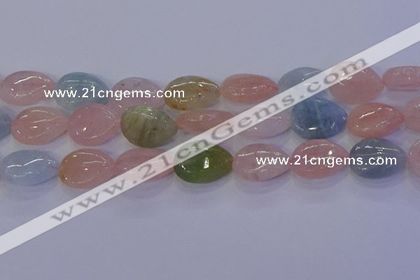 CMG235 15.5 inches 15*20mm flat teardrop morganite beads wholesale