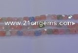 CMG259 15.5 inches 10*10mm faceted square morganite beads
