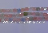 CMG260 15.5 inches 12*12mm faceted square morganite beads