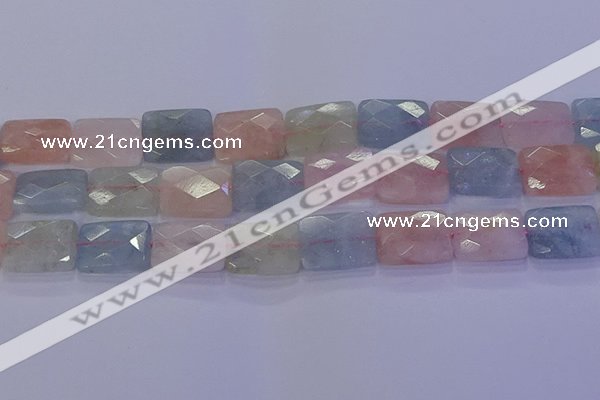CMG280 15.5 inches 13*18mm faceted rectangle morganite beads