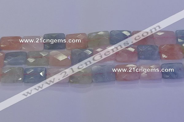 CMG281 15.5 inches 15*20mm faceted rectangle morganite beads