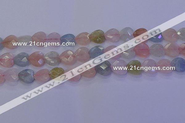 CMG283 15.5 inches 10*10mm faceted heart morganite beads