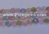 CMG286 15.5 inches 16*16mm faceted heart morganite beads