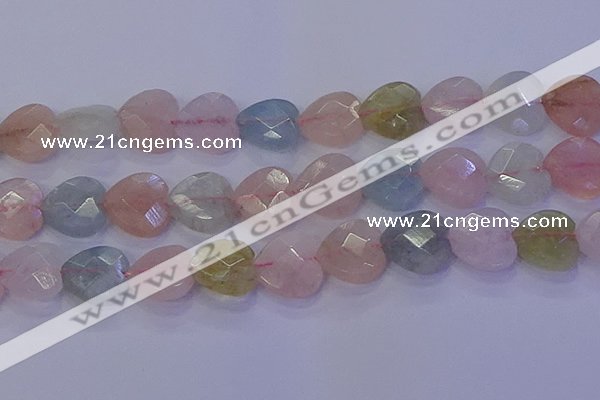 CMG286 15.5 inches 16*16mm faceted heart morganite beads