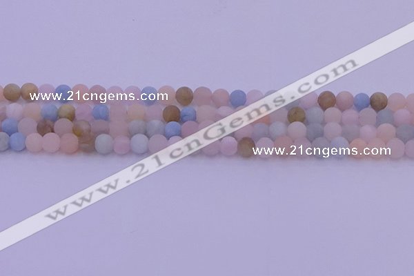 CMG301 15.5 inches 6mm round matte morganite beads wholesale