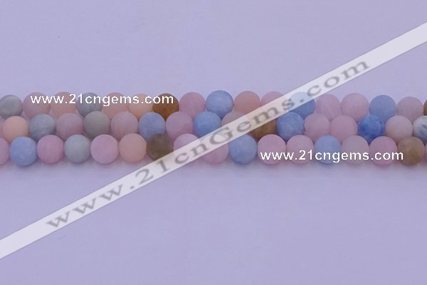 CMG303 15.5 inches 10mm round matte morganite beads wholesale