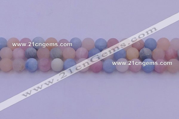 CMG304 15.5 inches 12mm round matte morganite beads wholesale