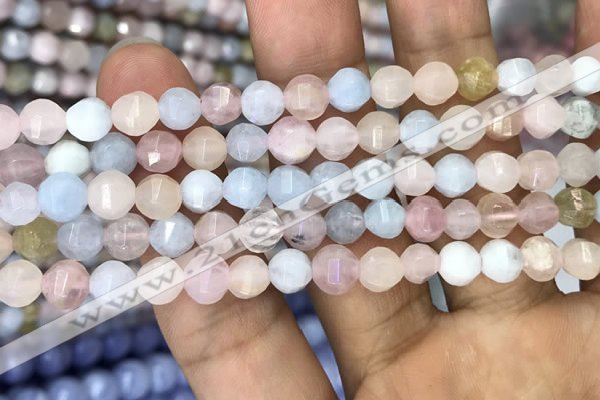 CMG307 15.5 inches 6mm faceted round morganite beads