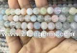 CMG342 15.5 inches 8mm round natural morganite beads