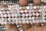 CMG345 15.5 inches 6mm faceted round morganite beads wholesale