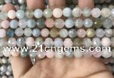 CMG379 15.5 inches 8mm faceted round morganite gemstone beads