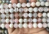 CMG380 15.5 inches 10mm faceted round morganite gemstone beads