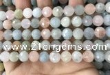 CMG381 15.5 inches 10mm faceted round morganite gemstone beads