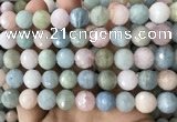 CMG382 15.5 inches 12mm faceted round morganite gemstone beads