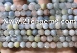 CMG386 15.5 inches 6mm faceted round morganite beads wholesale