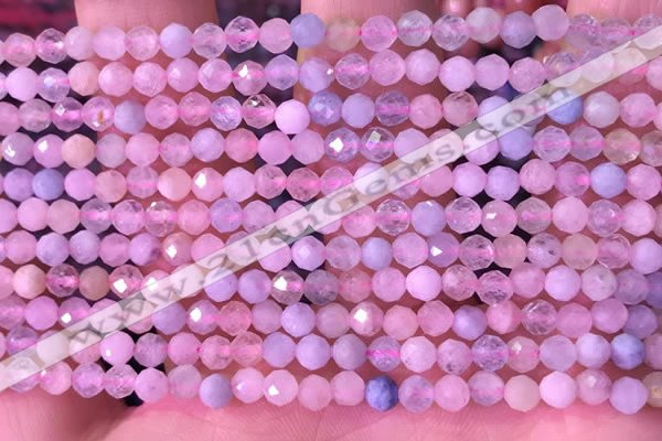 CMG396 15.5 inches 4mm faceted round morganite beads wholesale