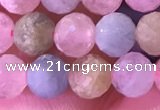 CMG397 15.5 inches 5mm faceted round morganite beads wholesale