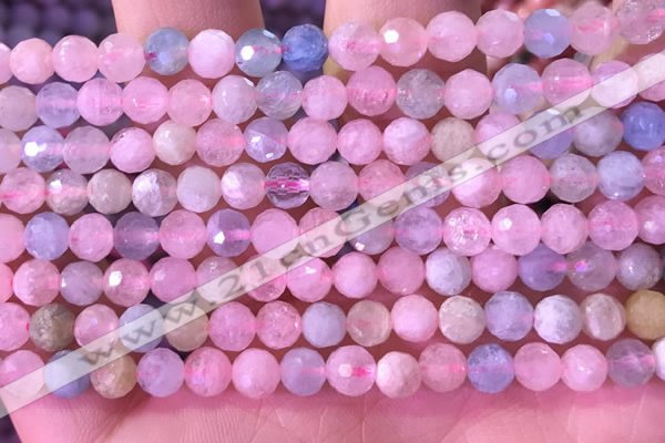 CMG397 15.5 inches 5mm faceted round morganite beads wholesale