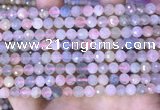 CMG415 15.5 inches 6mm faceted round morganite gemstone beads