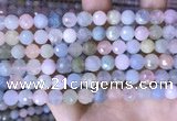 CMG416 15.5 inches 8mm faceted round morganite gemstone beads