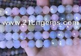 CMG417 15.5 inches 10mm faceted round morganite gemstone beads